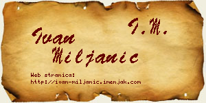 Ivan Miljanić vizit kartica